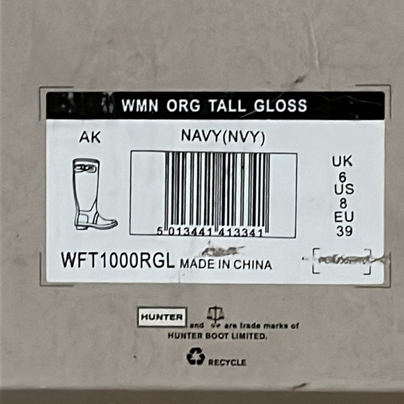 Hunter Rain Boots Glossy Navy Size 8 NWOT - Picture 7 of 10